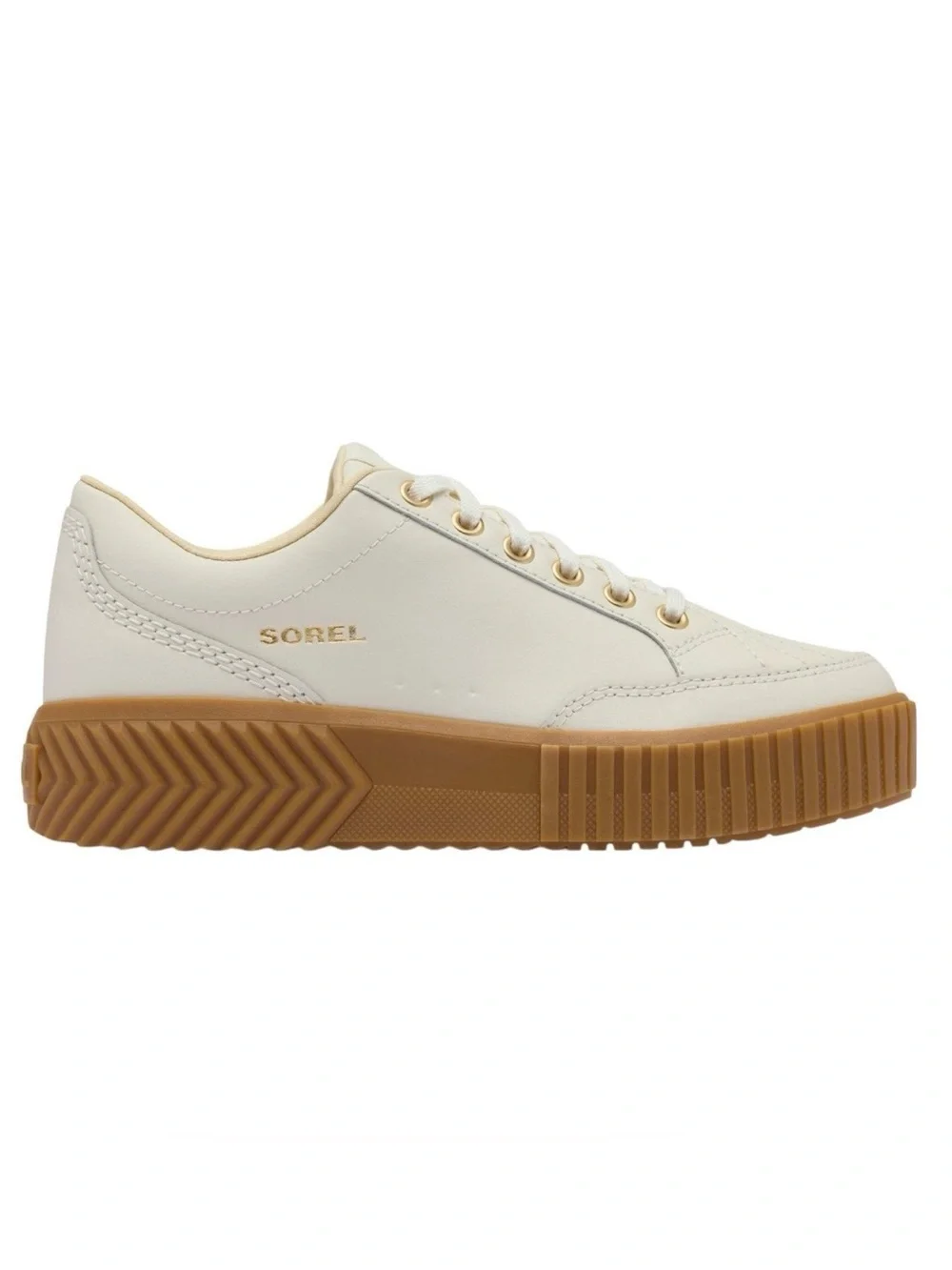 SOREL Women’s ONA Ave Low Sneakers Cream Leather Platform Gum Sole Size 11 - Picture 11 of 16